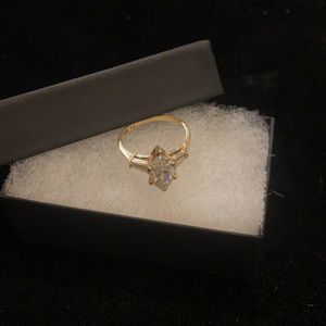 14K yellow gold CZ ring